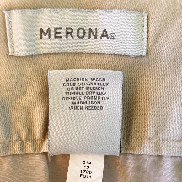 Women’s size 8 Merona khaki knee length lined skirt with side zipper - Picture 4 of 4